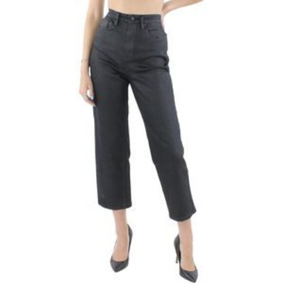 Blank NYC Coated Black Baxter Rib Cage Jeans Straight Leg - Picture 1 of 11